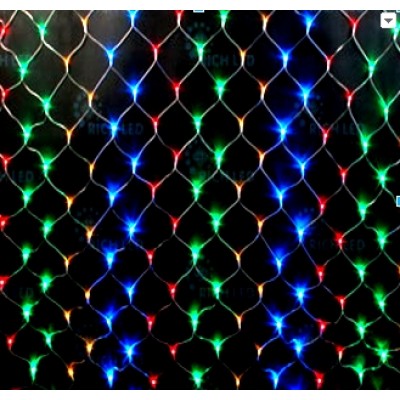 Светодиодная сетка 2*1.5 м 192 LED прозрачный провод