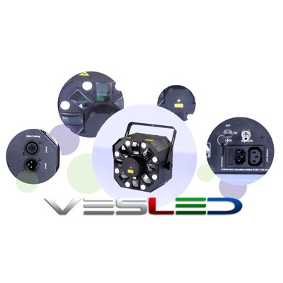 Светодиодный прибор LED+лазер Mixlaser 3W RGBW Светодиодный прибор LED+лазер Mixlaser 3W RGBW